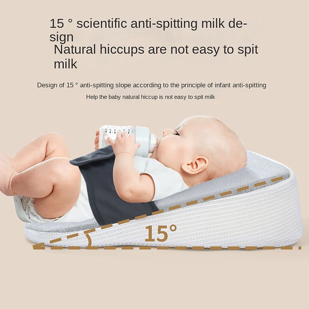 15 ° Slope Design Baby Wedge Pillow Anti Spit Milk Nursing Anti Roll Infant Reflux Supportor Helps Sleeping Nursing Pillow