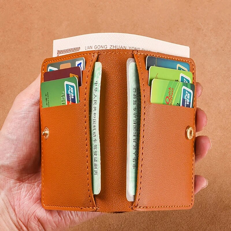 Petit portefeuille classique en cuir PU pour hommes et femmes, court et Simple, à la mode, Ultra fin, pour cartes de crédit, porte-monnaie