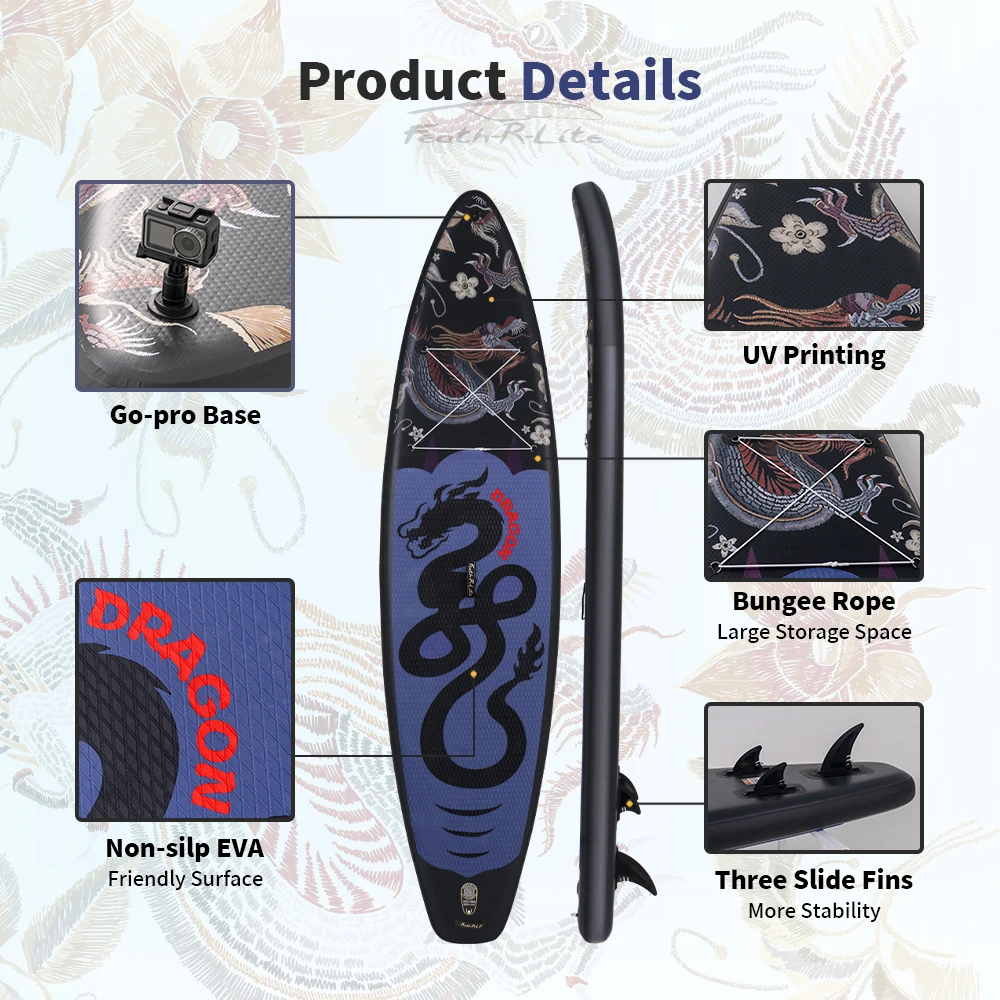 Tabla de surf inflable Feath-R-lite de 11'6 "Koi Sup, tabla de Paddle de pie, tabla de Paddle inflable con accesorios