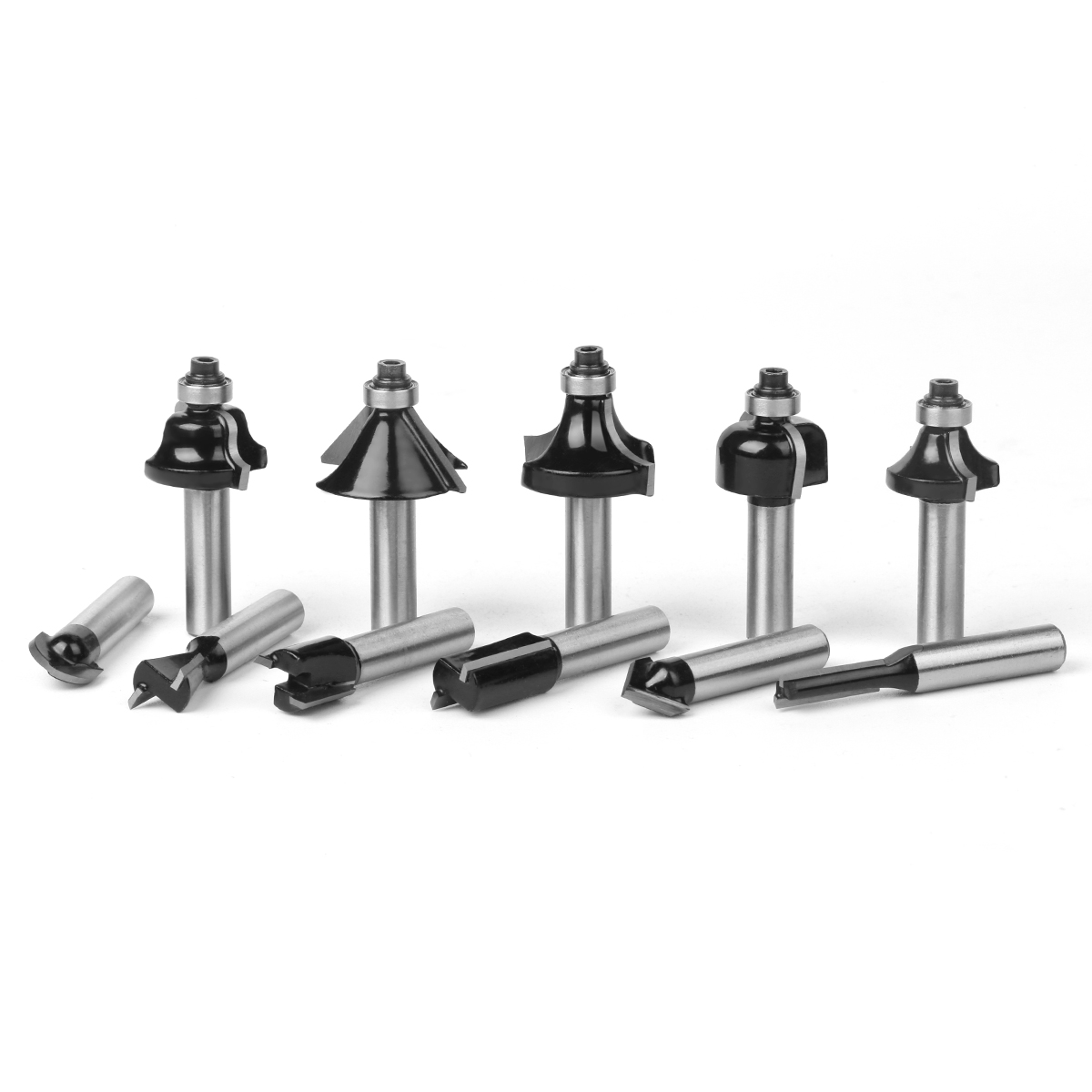 15pcs 8mm Shank  Router Bit Set Trimming Straight Milling Cutter for Wood Bits Tungsten Carbide Cutting Woodworking