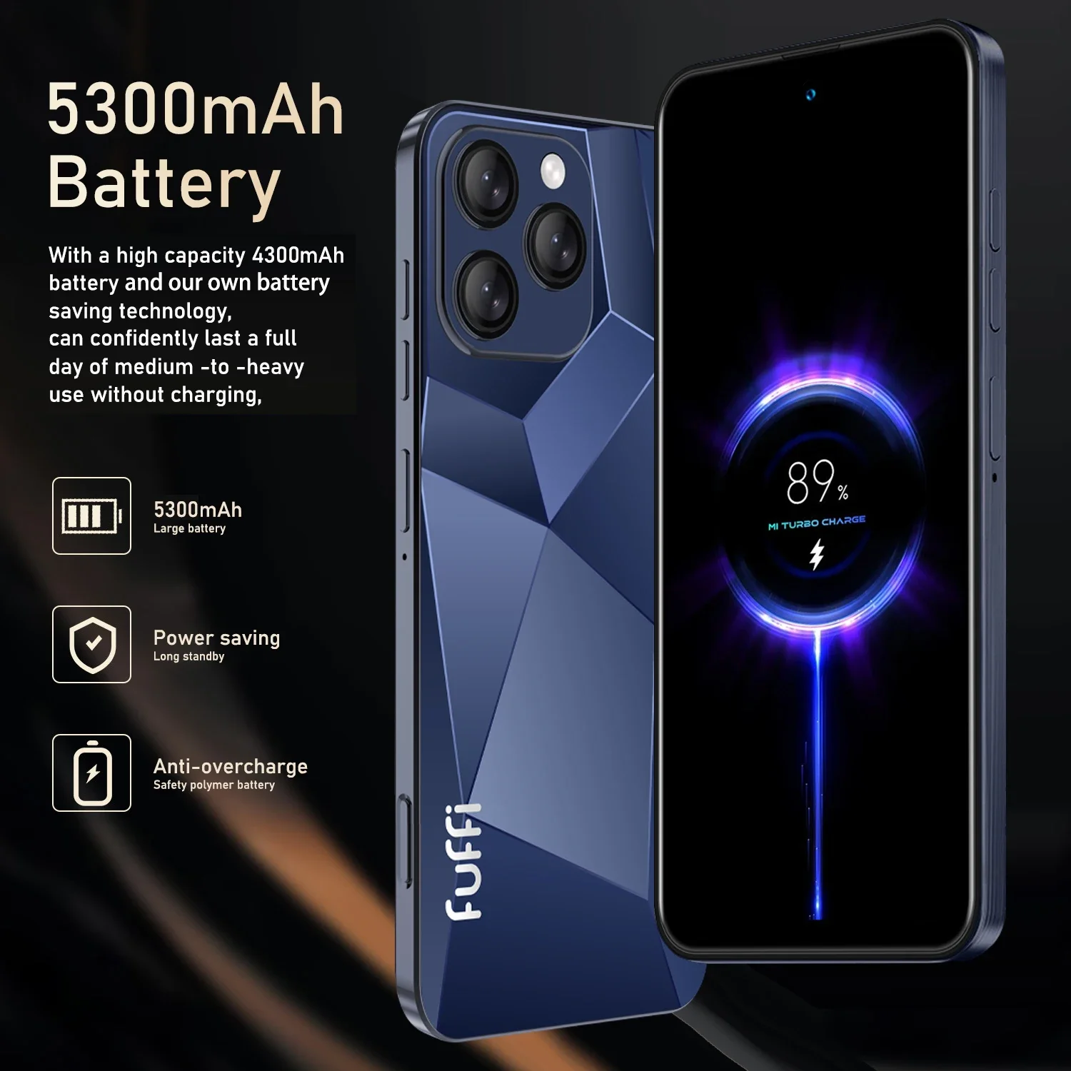 FUFFI A16 Pro Smartphone Cellphones Android 12 6.56 inch Screen,12+512GB,24+48MP,Mobile phone,5300mAh Google Play Store,Phone