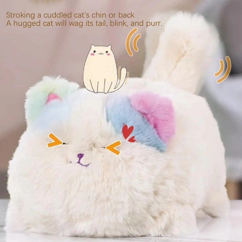 จําลองแมวน่ารักสุนัขพูดคุย Cat Interactive เด็กของเล่นตุ๊กตา Huggy สัตว์เลี้ยงพูดอิเล็กทรอนิกส์มาพร้อมกับ Fluffy ที่สมจริงของเล่นแมว