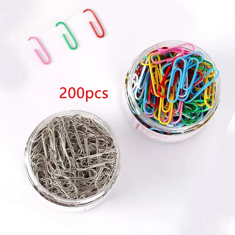 200-Pack - 28mm Colorful Metal Paperclips, Creative Bookmarks, Notebook Folders, Office Stationery Binding Bookmarks