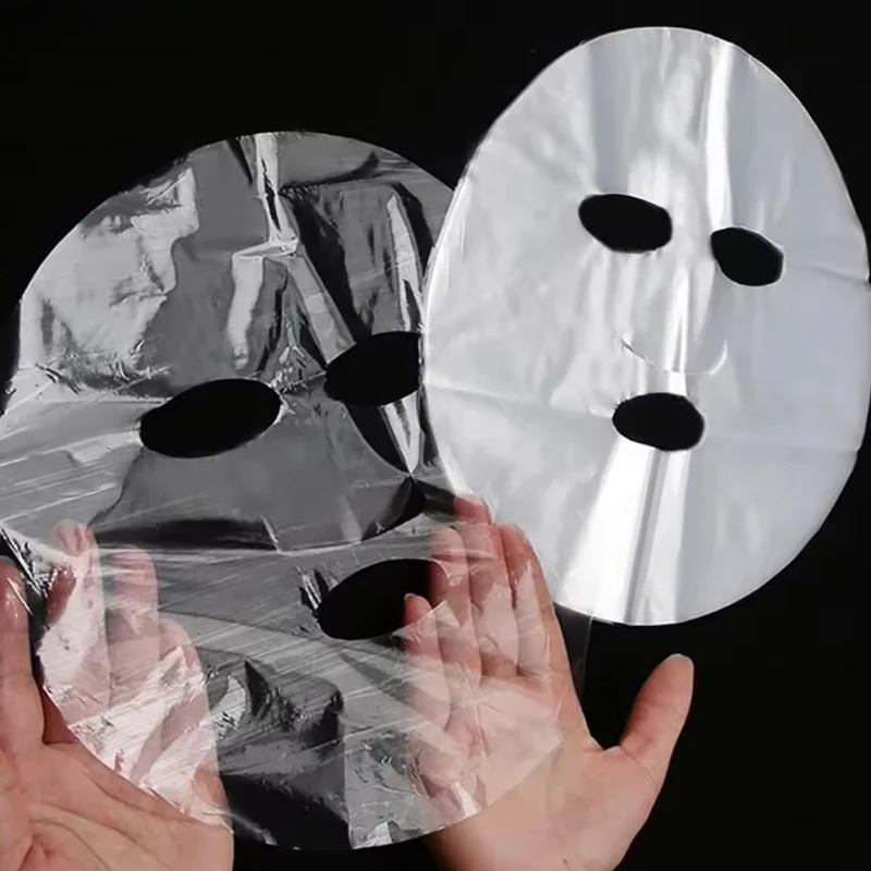 100-500pcs Disposable Plastic Film Full Face Cleaner Mask Neck Stickers Paper Transparent Masks Wrap Facial Beauty Makeup Tools