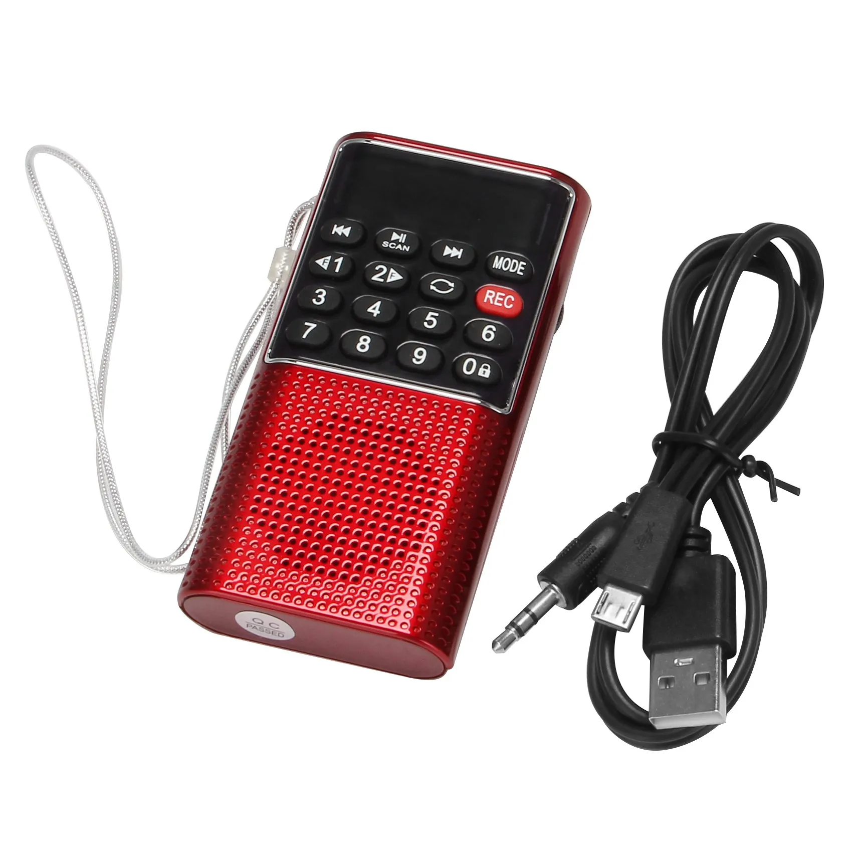 BABQ L-328 Mini Portable Pocket FM Auto Scan Radio Music Audio MP3 Player Outdoor Small Speaker with Voice Recorder