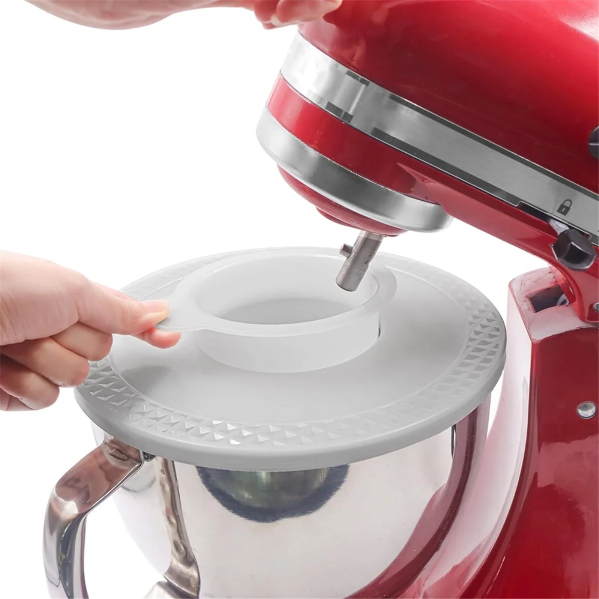 ใหม่ล่าสุดสําหรับ KitchenAid 4.5-5 Quart Tilt-Head Stand เครื่องผสม, Secure Pouring Shield & เครื่องผสมชามครอบคลุม Mixer Splatter Guard ฝาปิด