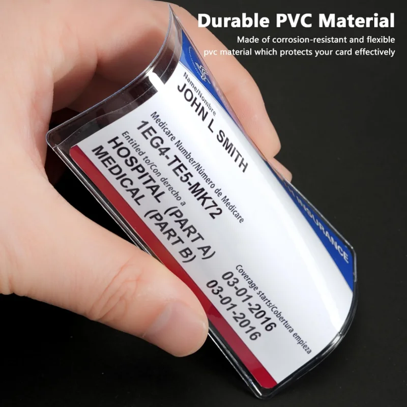 ฝาครอบป้องกันบัตร PVC 8 ชิ้น เหมาะสำหรับประกันสังคม ประกันภัยทางการแพทย์ และบัตรเครดิต - โซลูชันการจัดเก็บข้อมูลที่ปลอดภัย