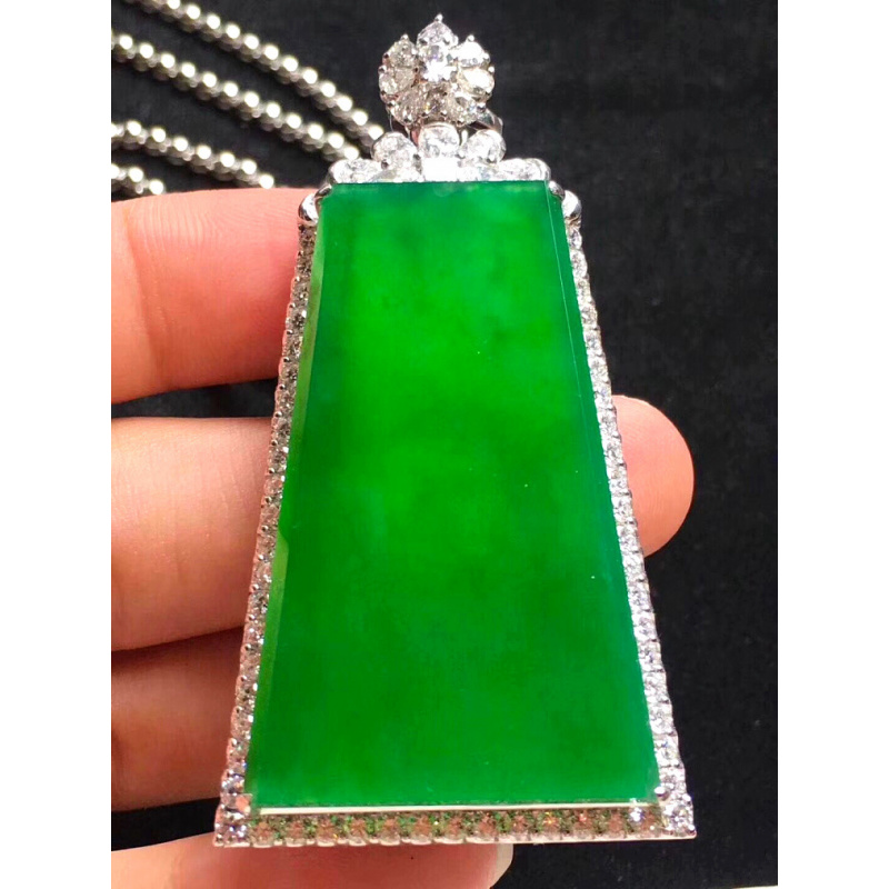 Esmeralda pingente pingente sorte pingente de gelo-como menina masculino paz fivela placa quadrada buda18kgold incrustado guanyin colar