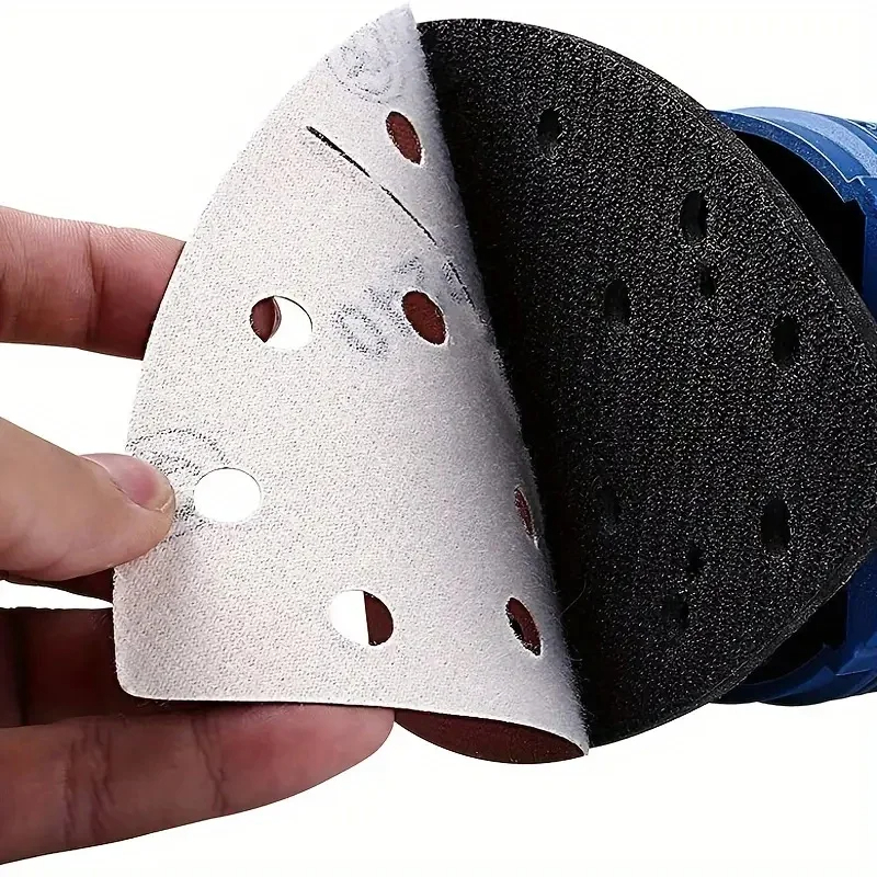 10 Uds papel de lija Triangular 11 agujeros 60 80 120 240 grano para trabajo de detalle de lijadora de ratón