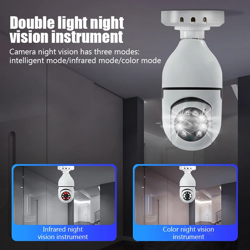 E27 Glühbirne Wifi Kamera Mensch Tracking Farbe Nachtsicht 360 ° Rotation Gegensprechanlage 2mp Kamera Yi Lot App Unterstützung iOS Android-Handy