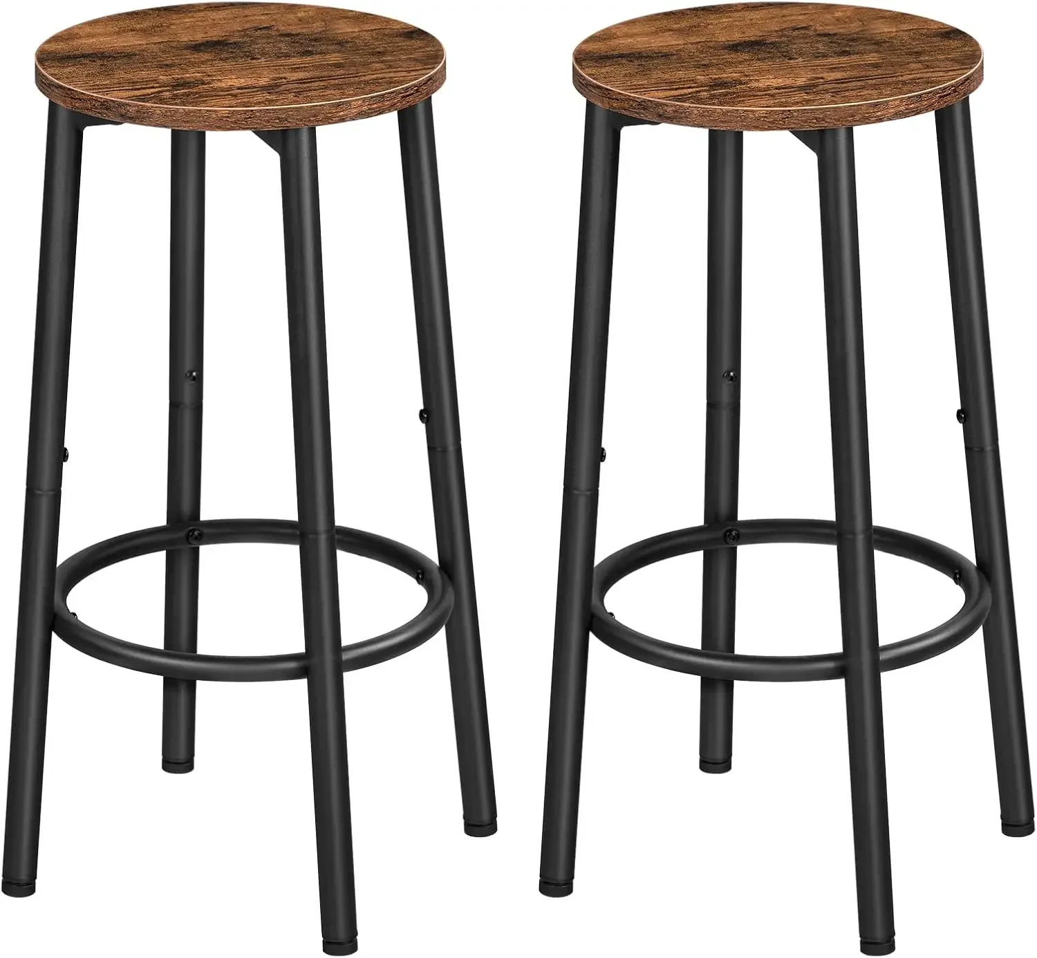 Taburetes de Bar, Taburete Encimera Cocina con Reposapiés, Taburete Bar Estilo Industrial, Marrón