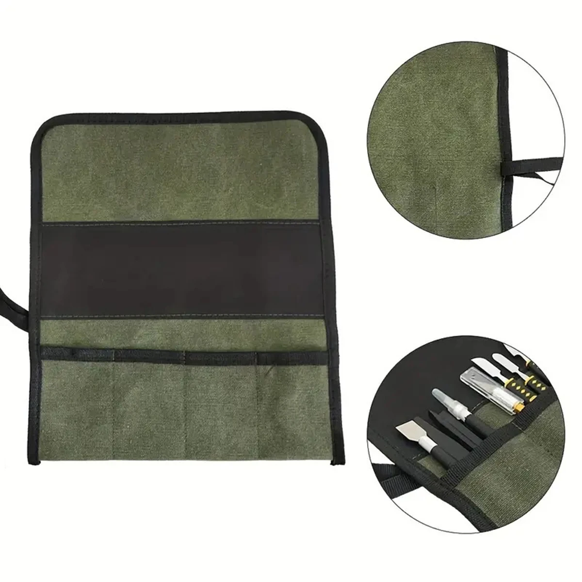 Borsa per attrezzi arrotolabile multiuso con tasche multiple Custodia per chiavi in tessuto Oxford Cacciaviti Trapani Custodia per attrezzi Borsa per appendere