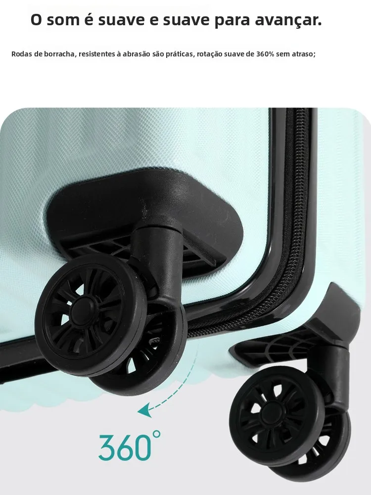 Mala de Viagem Portátil de 8 Polegadas, Pequena e Leve, para Homens e Mulheres, Fácil de Transportar, Material io com Fec...