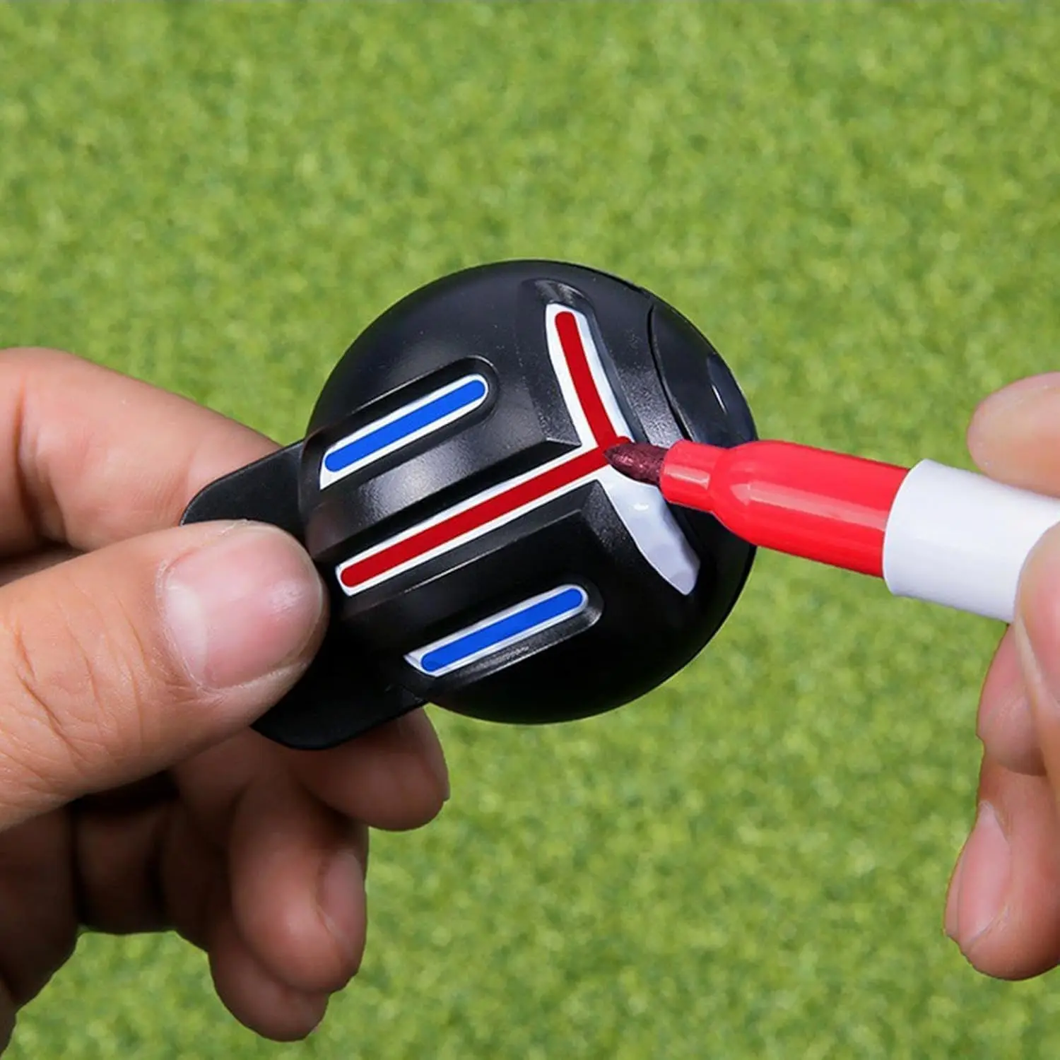 Fade-Resistant Golf Ball Liner, Advanced Design Ball Marking Tool | 1 Alignment Tool with 2 Golf Ball Stamp Markers, Golf Ball