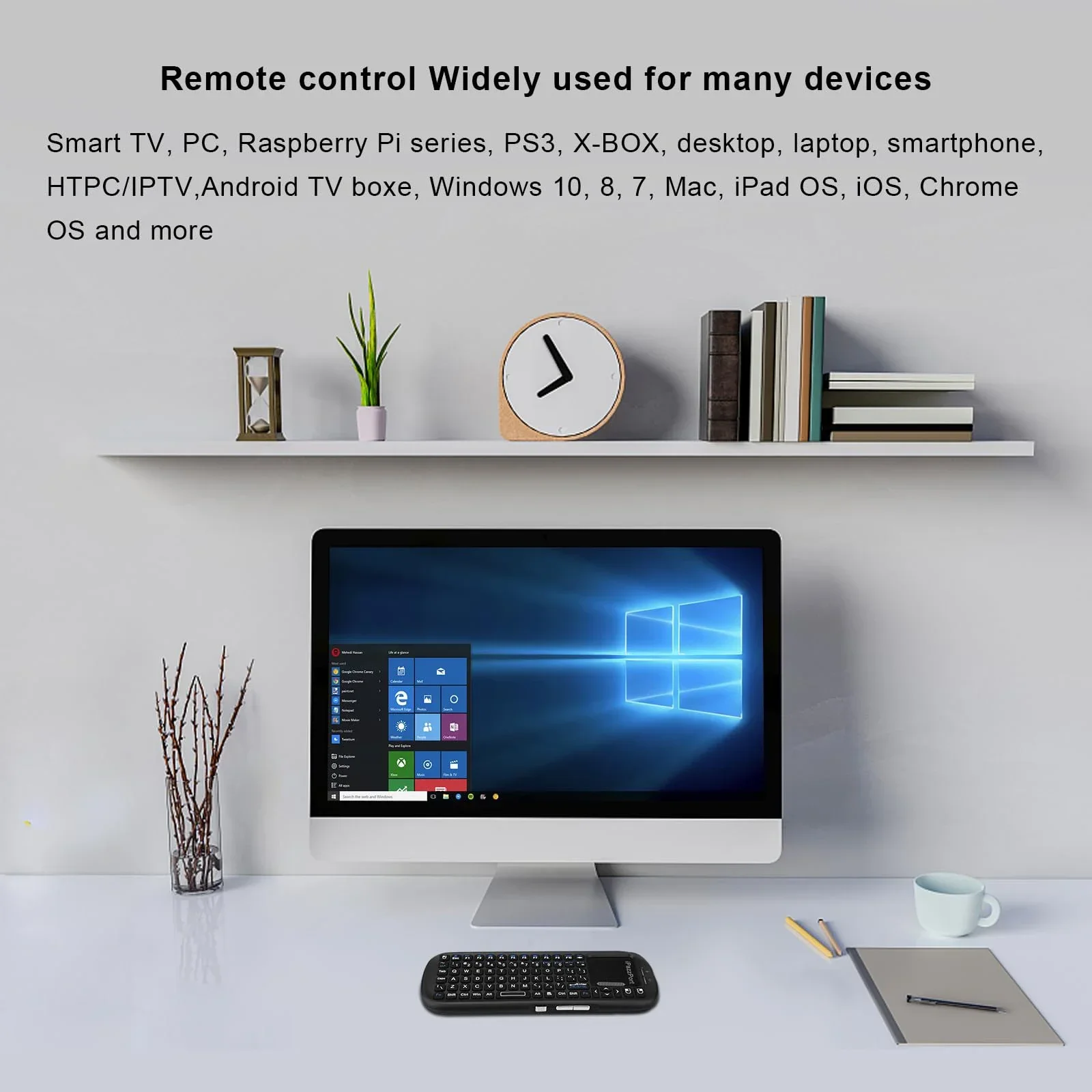 iPazzPort Mini Bluetooth и беспроводная клавиатура 2,4 ГГц с сенсорной панелью и мышью, комбинированная для Android TV Box/ПК/планшета/PS4/Raspberry Pi 3/HTPC