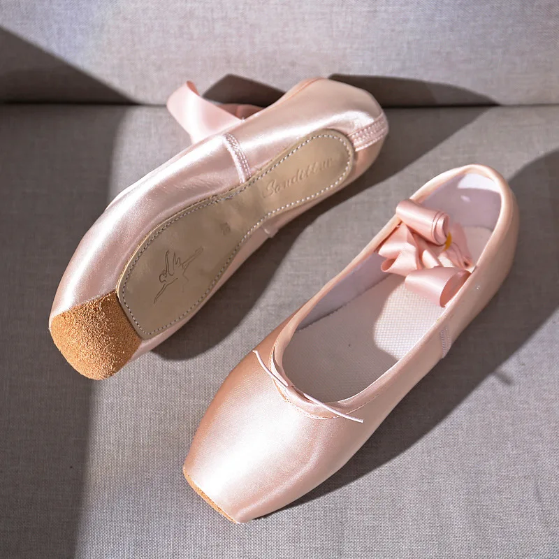 Zapatos de baile de Ballet para niños y adultos, Zapatos de punta de Ballet profesionales con cintas, Zapatos de Mujer, zapatillas de deporte para Mujer y niña