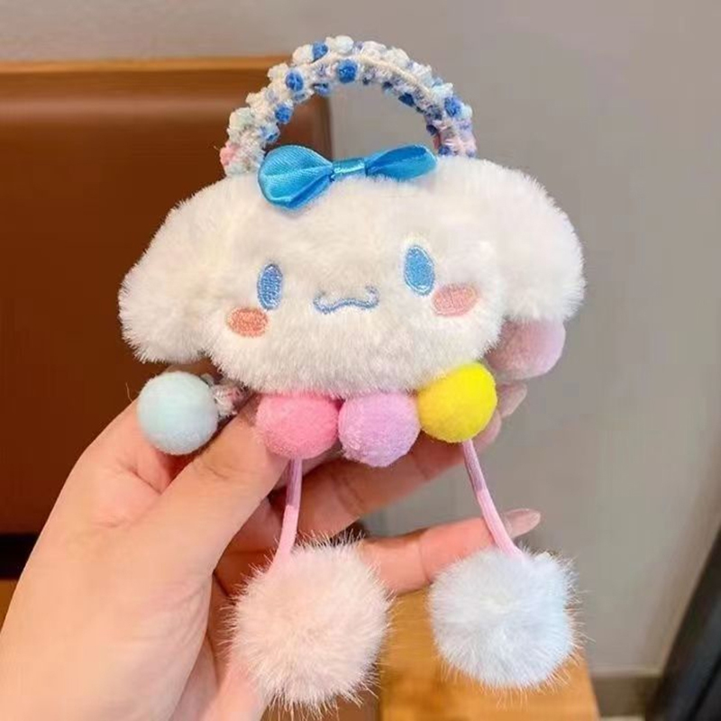 Bandas elásticas para el cabello de felpa para niños, lazos para el cabello de dibujos animados Sanrio, bandas de goma, accesorios para el cabello