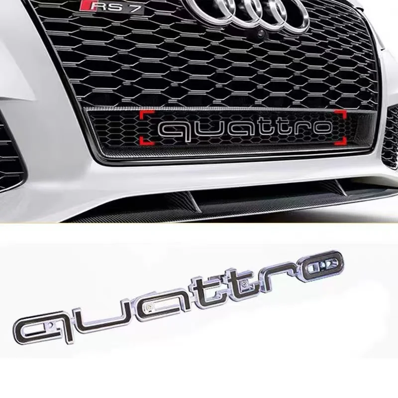 1 шт. Передняя решетка Quattro ABS с 3D логотипом для Audi A3 A4 A5 A6 A6L A7 A8 Q3 Q5 Q7 S3 S4 S5 RS3 RS4 RS6 RS7 S7 S3 S4 S5 A1 A2 Q8 Q2