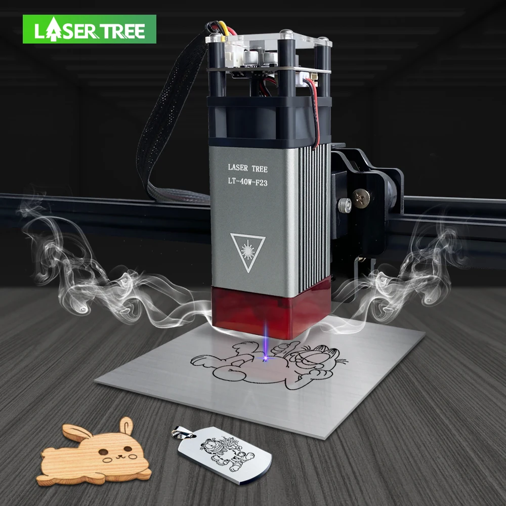 Árbol láser 450nm 40W cabezal de grabado láser TTL módulo láser de luz azul para máquina cortadora de grabado herramientas de carpintería DIY