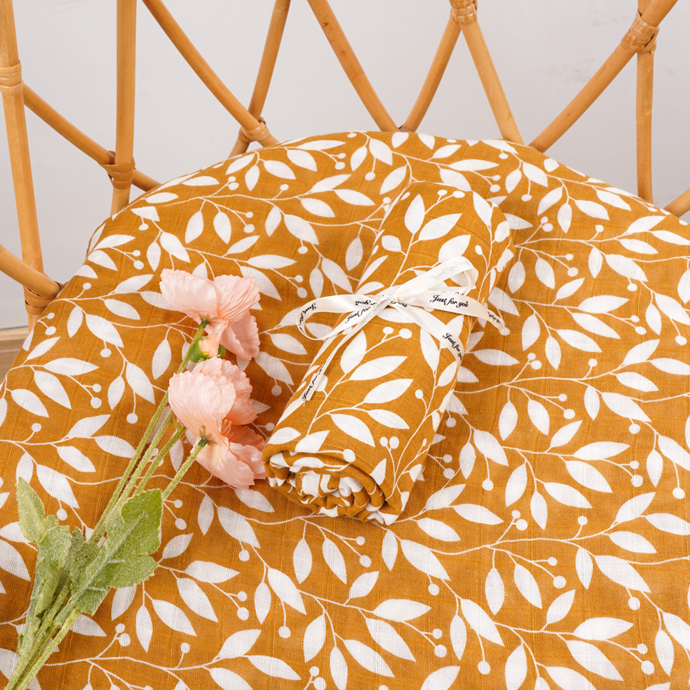 Муслиновые пеленальные одеяла Elinfant, 100% хлопок, 120*110 см, 2 слоя, банное полотенце для новорожденных, чехол для кормления