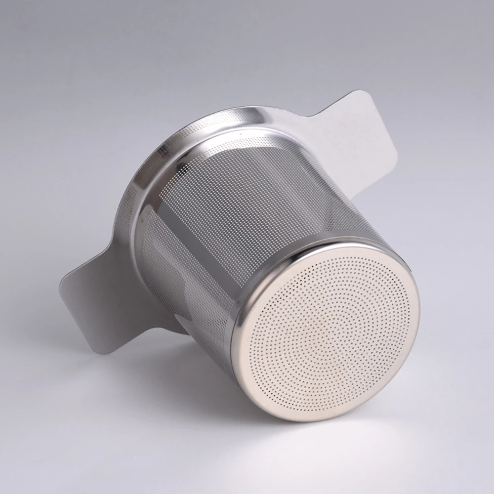คุณภาพสูงชา Infuser สแตนเลสสตีลชากาแฟกรองตาราง Binaural สุทธิรั่วชาตาข่ายชากรองชาอุปกรณ์เสริม