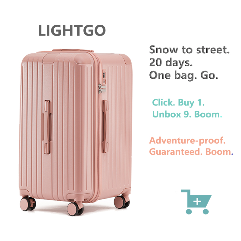 Большой чемодан LIGHTGO, 23 кг, 22/27/29,5 дюймов, USB C, зарядка, максимальная емкость, модная ручная кладь 158 см IATA