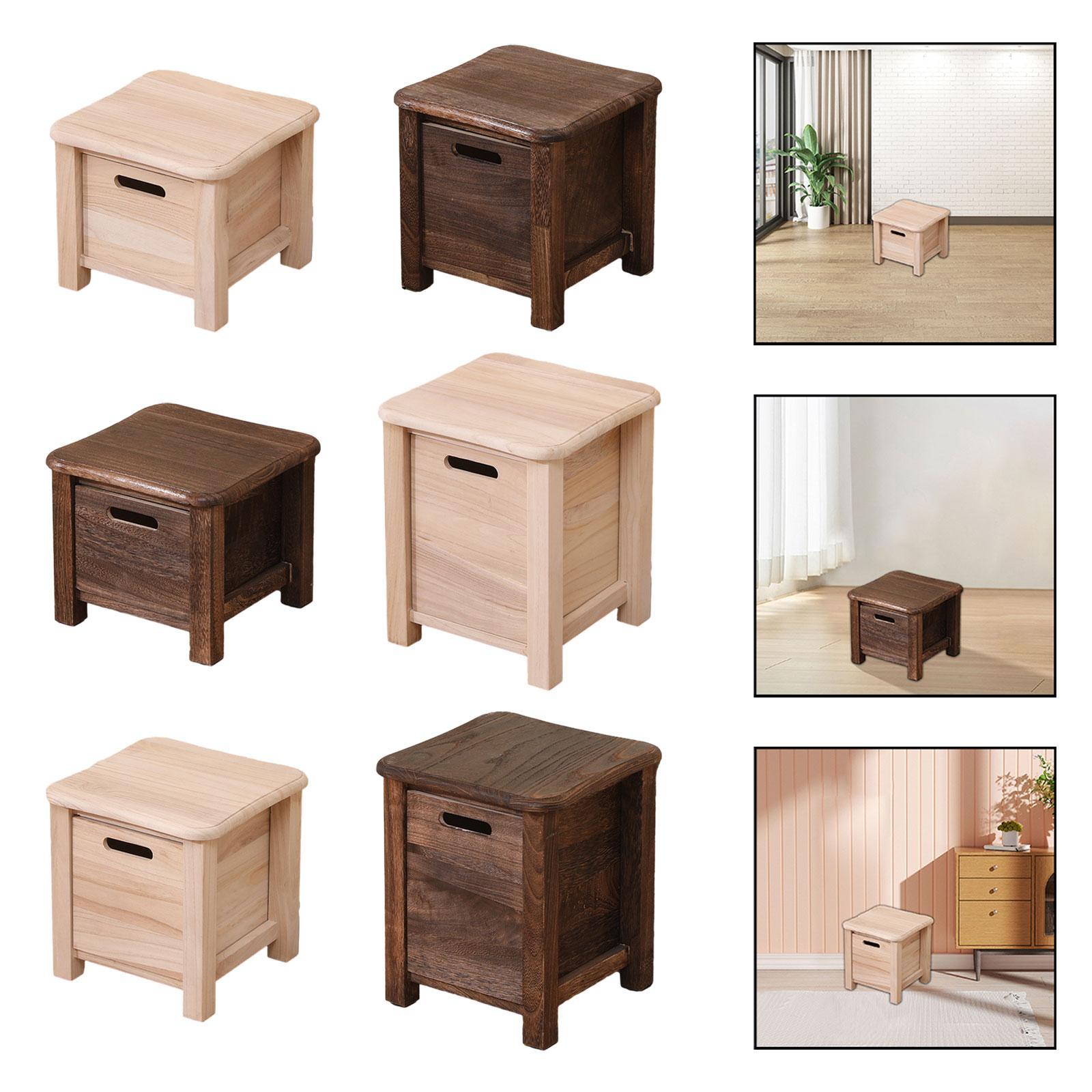 Wooden Storage Stool Decor Household Small Stool for Apartment Office Indoor