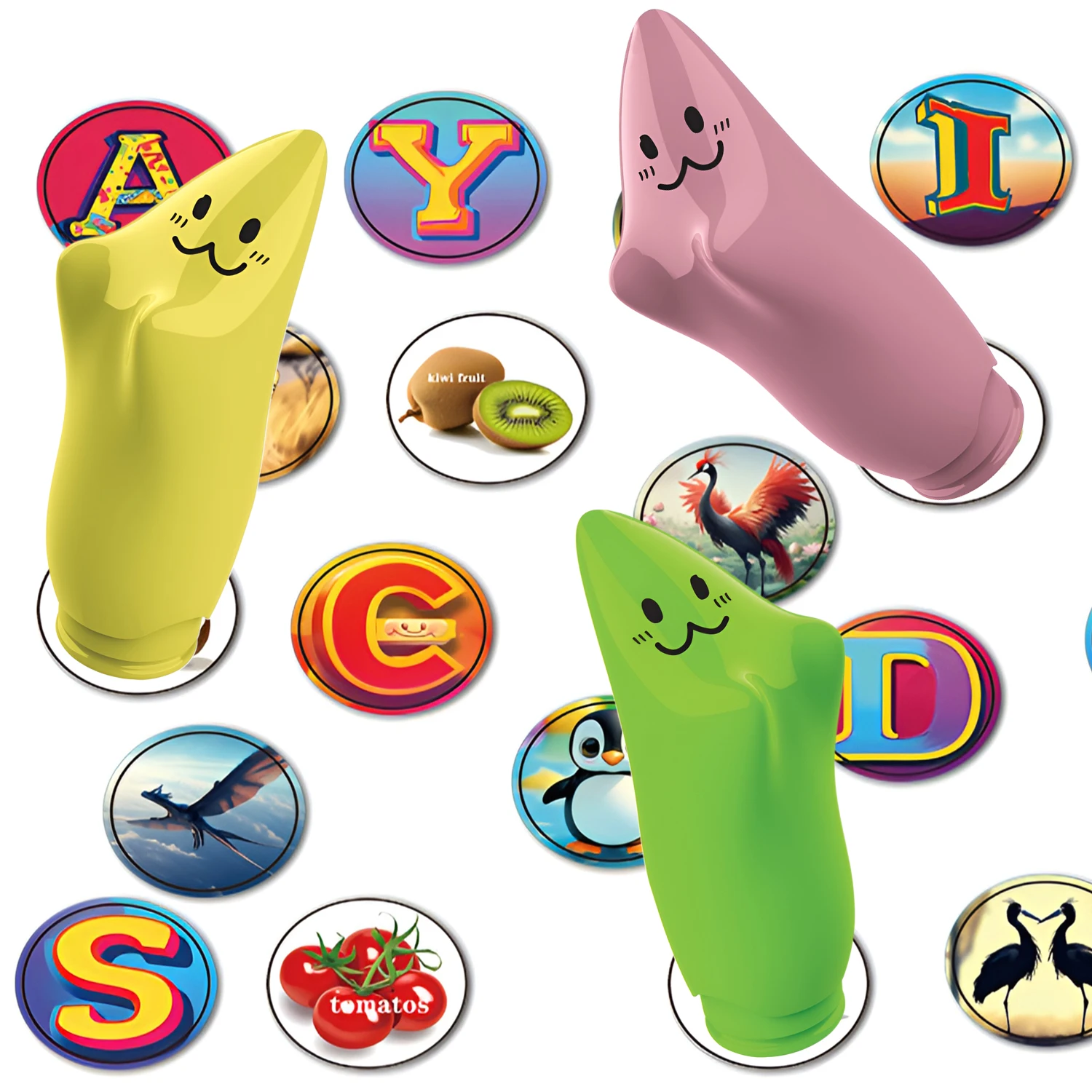 ของเล่นเด็กศิลปะงานฝีมือ Fidget Toy collectible Character, แผ่น24หน้า + ตราประทับสติกเกอร์ + สติกเกอร์600สำหรับ3 + ชายและหญิง