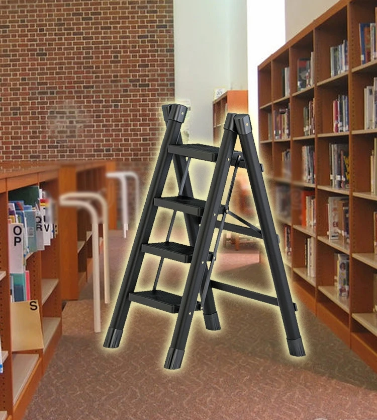 Folding Ladder Protable Step Stool Foldable House Ladder For Home Library Thickened Stairs Small Stool Arrow For Kitchen