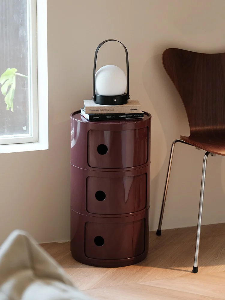 Round bedside table nordic plastic Bedside cabinet for bedroom small side end table nightstand Storage locker