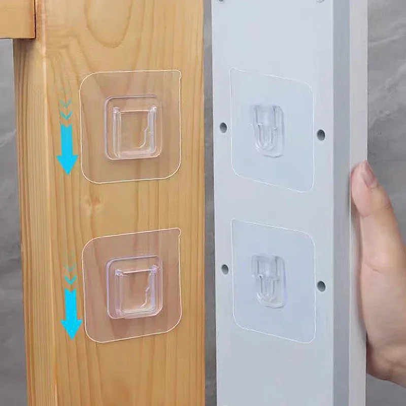 60/2pcs Double-Sided Hooks Strong Adhesive Transparent Traceless Wall Hook for Kitchen Bedroom Storage Holder Plug Socket Hanger