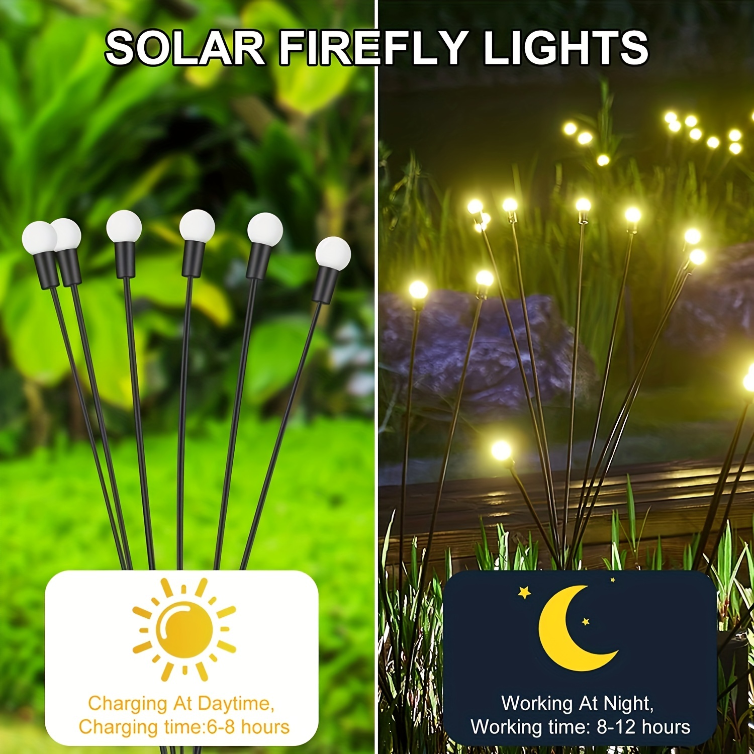 1/2/4 pcs Solar Garten Glühwürmchen Lichter im Freien wasserdichte Starburst Schaukel dekorative Lampen für Weg Hof Terrasse Weg Landschaft