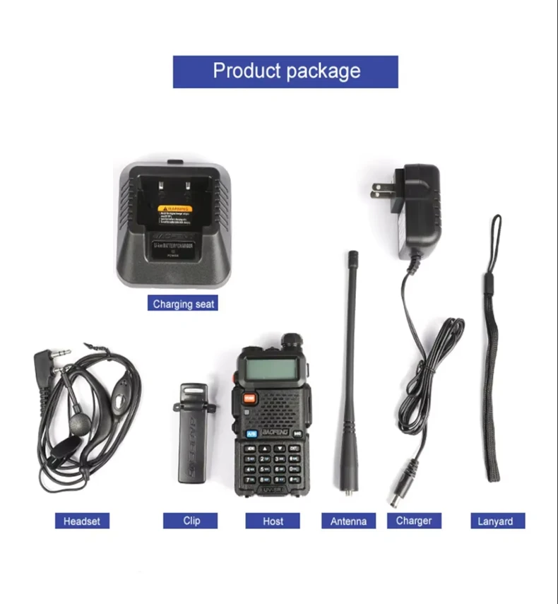 1PC/2PCS Baofeng UV-5R USB Long Range Ham Amateur With FM Radio Long Range Portable Two Way Radio Baofeng CB Radio Walkie Tal