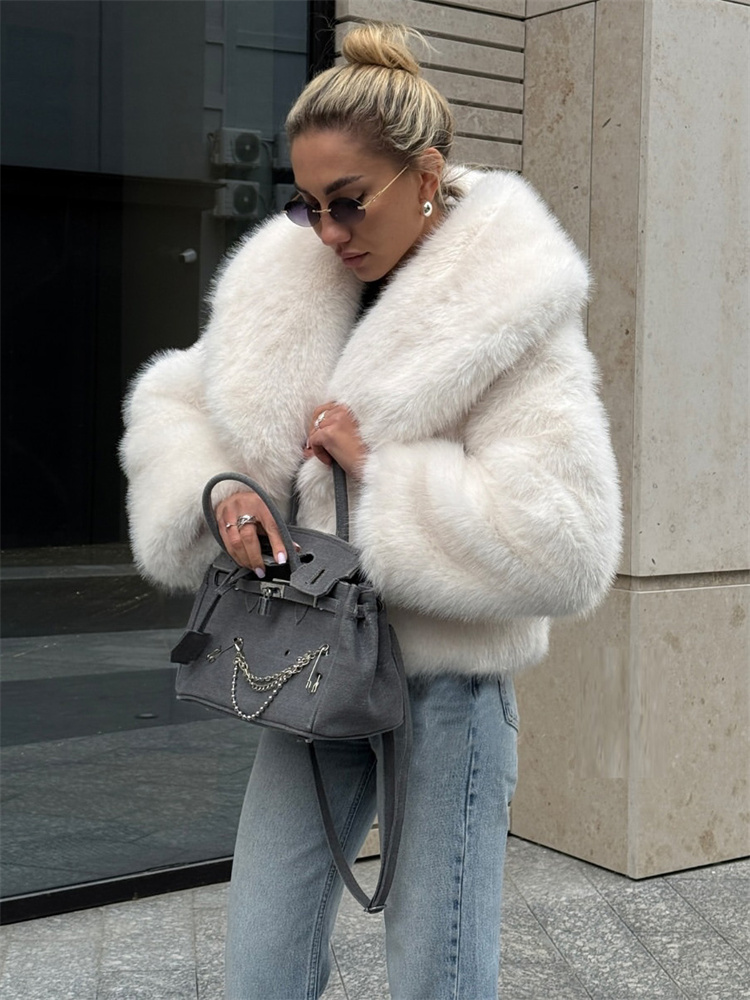Tossy Winter Mode Pelz Feder Outwear Für Frauen Revers Hohe Taille Warme Lose Lange Hülse Pendeln Mantel Weibliche Pelz Feder 2025
