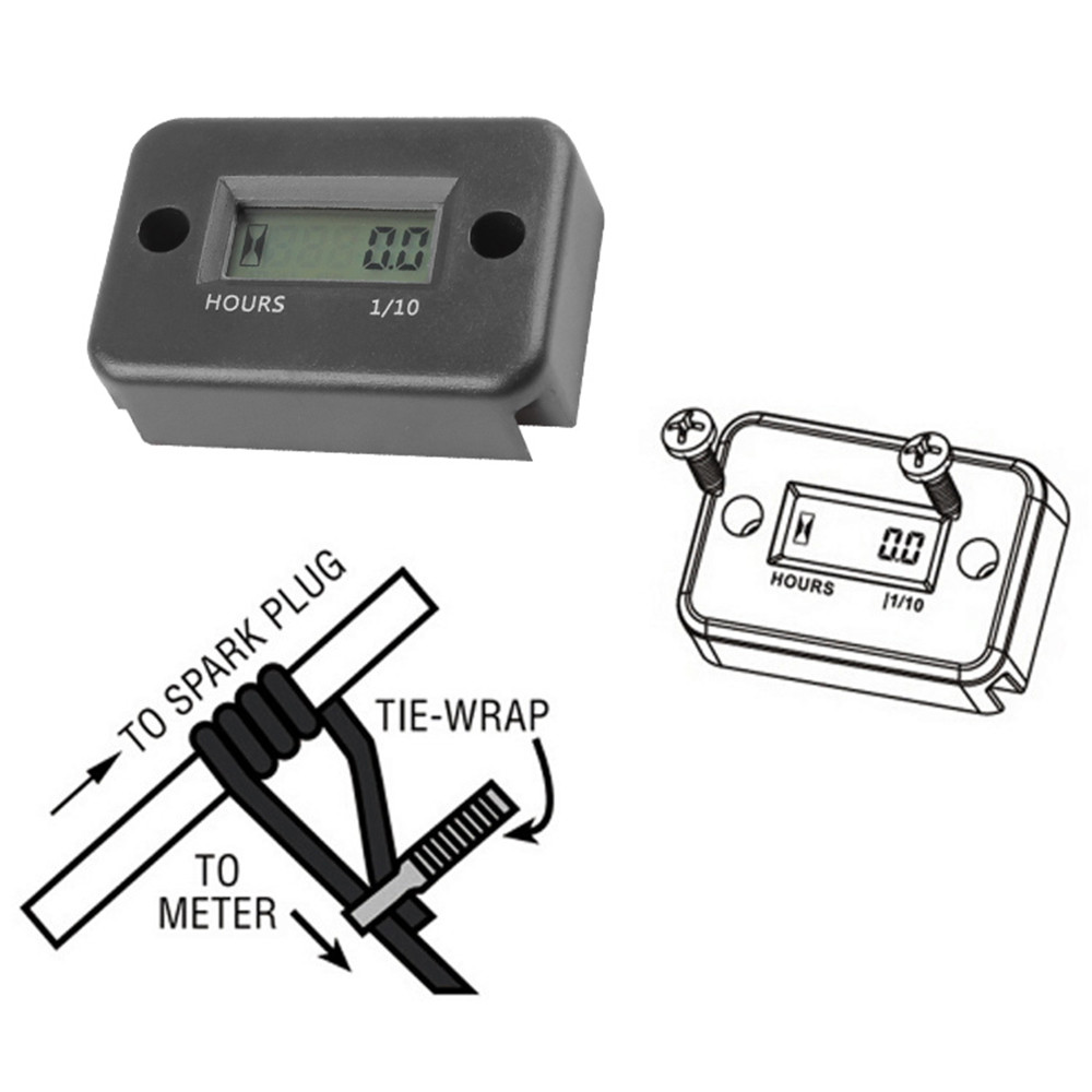 LCD impermeável Digital Tach Hour Meter, Contador de motocicleta, Instrumentos ATV, Snowmobile Gasolina Barco Gerador Bicicleta
