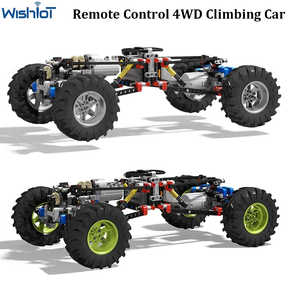 4WD RC Car Chassis Electric Drive Climbing Car Blocks Power Function With Suspension Shocks APP Remote Control Bricks 8882 8878