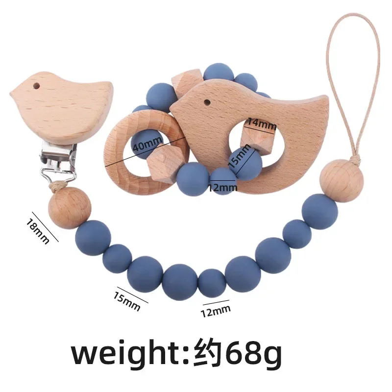1-2 Chiếc Cho Em Bé Kẹp Gỗ Teethers Vòng Tay Hoạt Hình Ngôi Sao Cloud Mèo Viền Silicone Bé Mọc Răng Đồ Chơi chống Mất Dây Chuyền