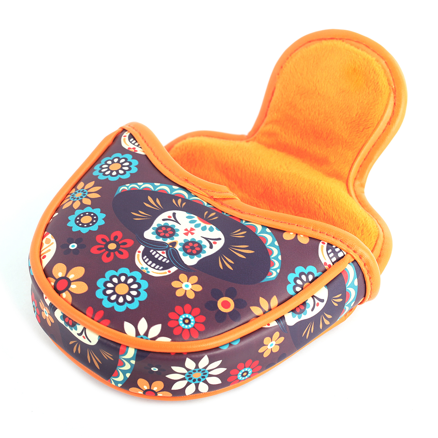 DÍA DE LOS MUERTOS シャムロック プリント ゴルフ クラブ ヘッドカバー 強力な磁気マレット パター カバー