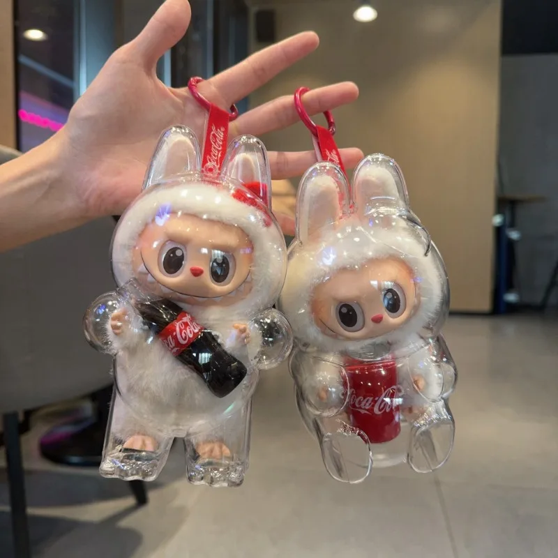 LABUBU Coca-Cola Serie Transparente Schutzhülle Puppe Staubschutzhülle Schutzhülle Babykleidung Tragen