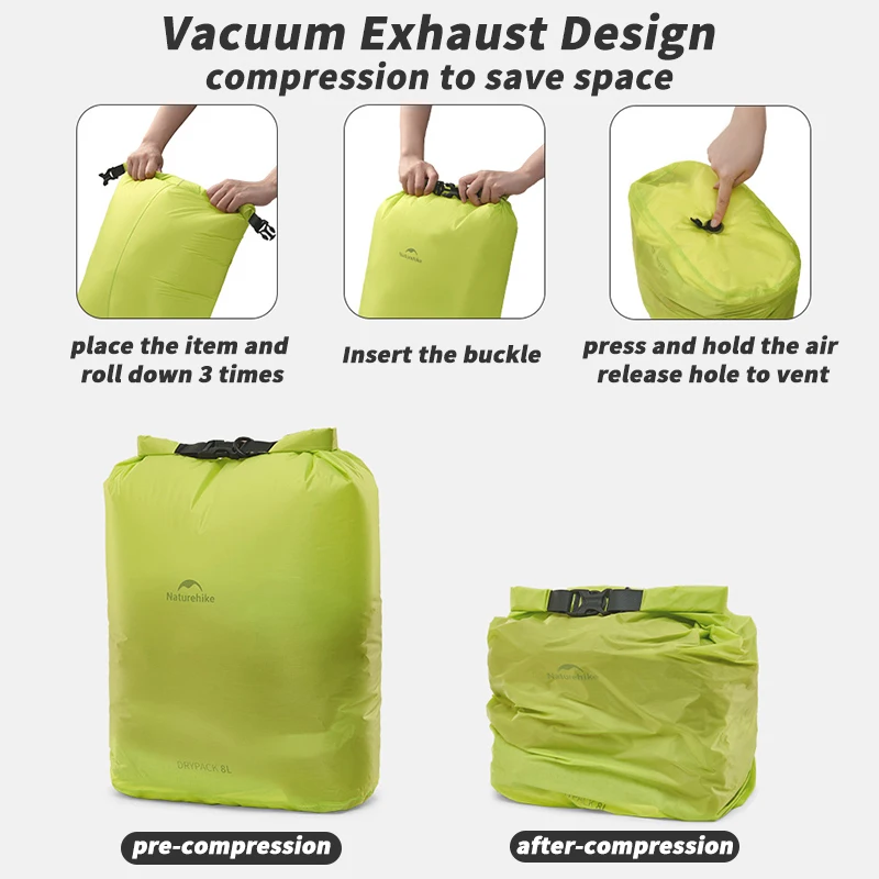 Naturerandonnée 2L/4L/8L sac de Compression natation sac sec étanche dépenser petit sac sec léger pour kayak pêche Rafting
