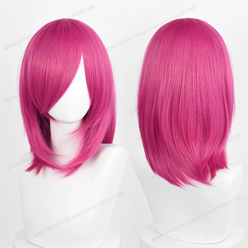 อะนิเมะ 40 ซม.Medium Basic สังเคราะห์บางสีบลอนด์คอสเพลย์วิกผมสีดําสีขาวสีแดงสีชมพูสีเขียวสีน้ําตาลทองสีฟ้าผู้หญิงทนความร้อนผม