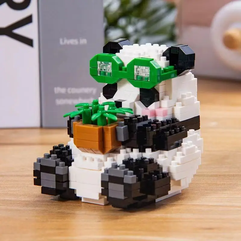 Creatieve DIY Assemable Animal Leuke MINI Chinese Stijl Dier Panda Bouwsteen Educatief Jongen Speelgoed Voor Kinderen Model Bakstenen