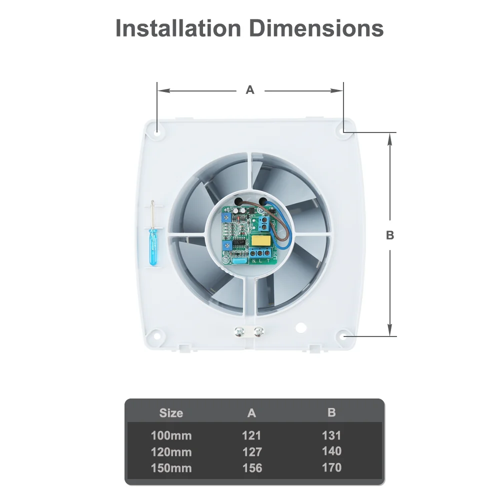 Conducto de 230V, 4 ", 100MM, temporizador, humidistato, ducha inteligente, inodoro, Extractor de baño, extractor, extractor con Sensor de humedad