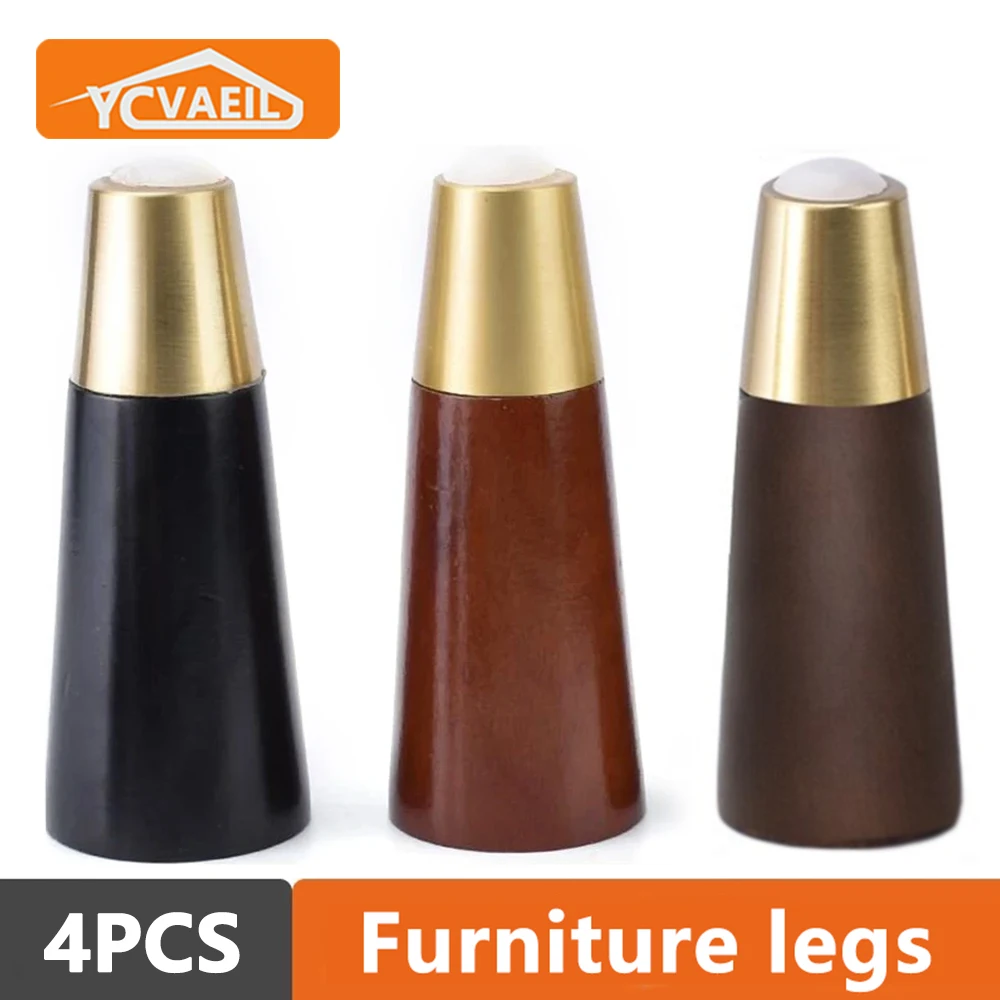 4 Stück Massivholz-Tischbeine für Möbelfüße, Sofa, Bett, Stuhl, TV-Schrank, Kommoden, Schreibtisch-Hardware, Ersatz-Holzbeine, 8–18 cm