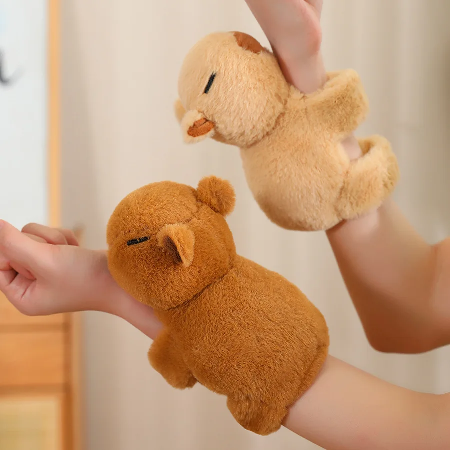 สัตว์สายรัดข้อมือ Slap สร้อยข้อมือ Capybara Clap วงกลมของเล่น Slap Wrap สายรัดข้อมือสร้อยข้อมือ Capybara Plush ของเล่นเด็กคริสต์มาสของขวัญ