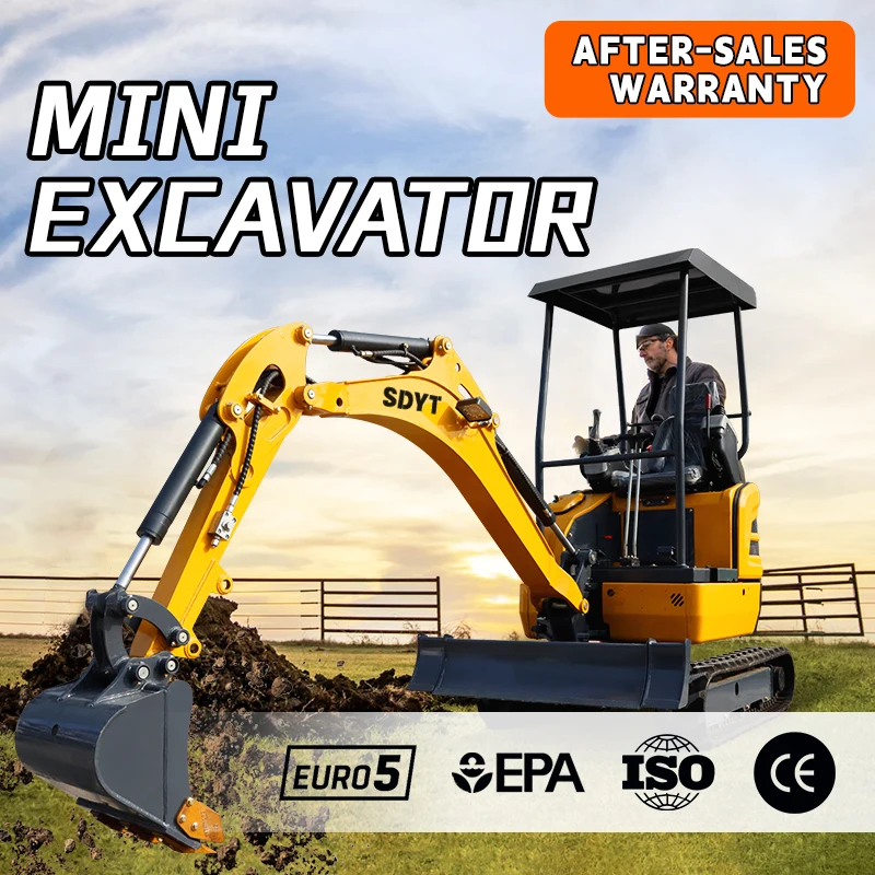 Fast delivery 1.2 Ton Mini Excavator For Sale EURO Certification Hydraulic Crawler Factory Small Digger customizable excavators