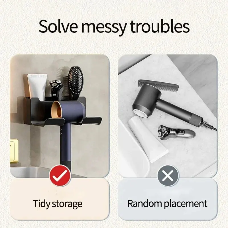 1 pz supporto per asciugacapelli supporto per asciugatrice da parete supporto per piastra per asciugacapelli scatola per organizer per asciugacapelli supporto per asciugacapelli in plastica organizzatore per il bagno