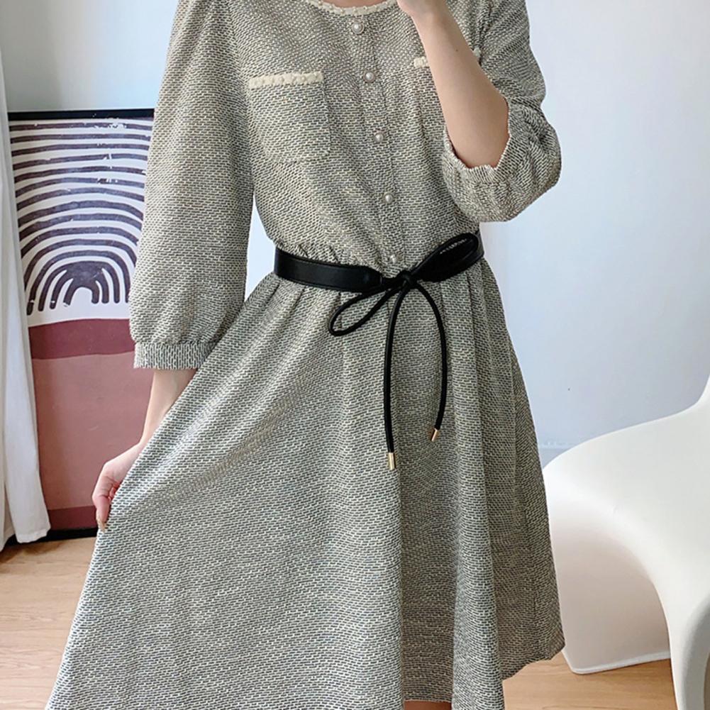 Cinturón de mujer resistente al desgaste, cinturón ajustable de piel sintética con cordones para mujer, suéter, vestido, abrigo estrecho para decoración