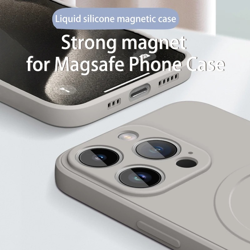 Liquid Silicone For Magsafe Wireless Charge Magnetic Case for iPhone 16 15 14 13 12 Mini 11Pro Max Plus XR Shockproof Soft Cover