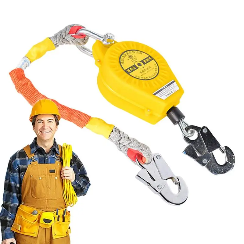 Self Retracting Lifeline 330.7 LBS 150 Kg Retractable Lifeline Fall Arrest System Anti-Rotation Steel Wire Rope Quick-Action